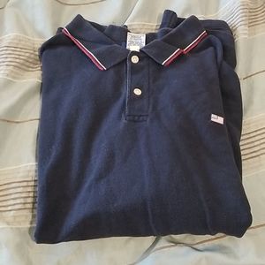 2 button down navy shirt by old navy.